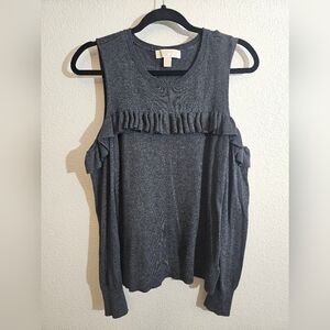 Michael Kors Charcoal Ruffle Tank Top